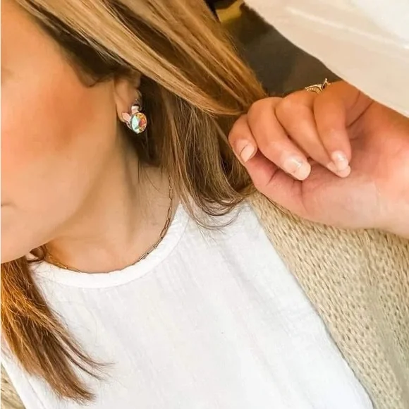 NEW Iridescent Gem Silver Bunny Earrings 🐰 - Picture 7 of 11